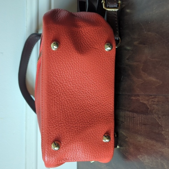 Divina Firenze Orange and Brown Italian Leather Backpack - Picture 4 of 6